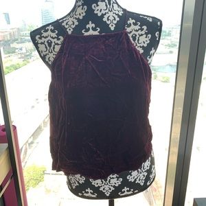 Wine coloured velvet cami
